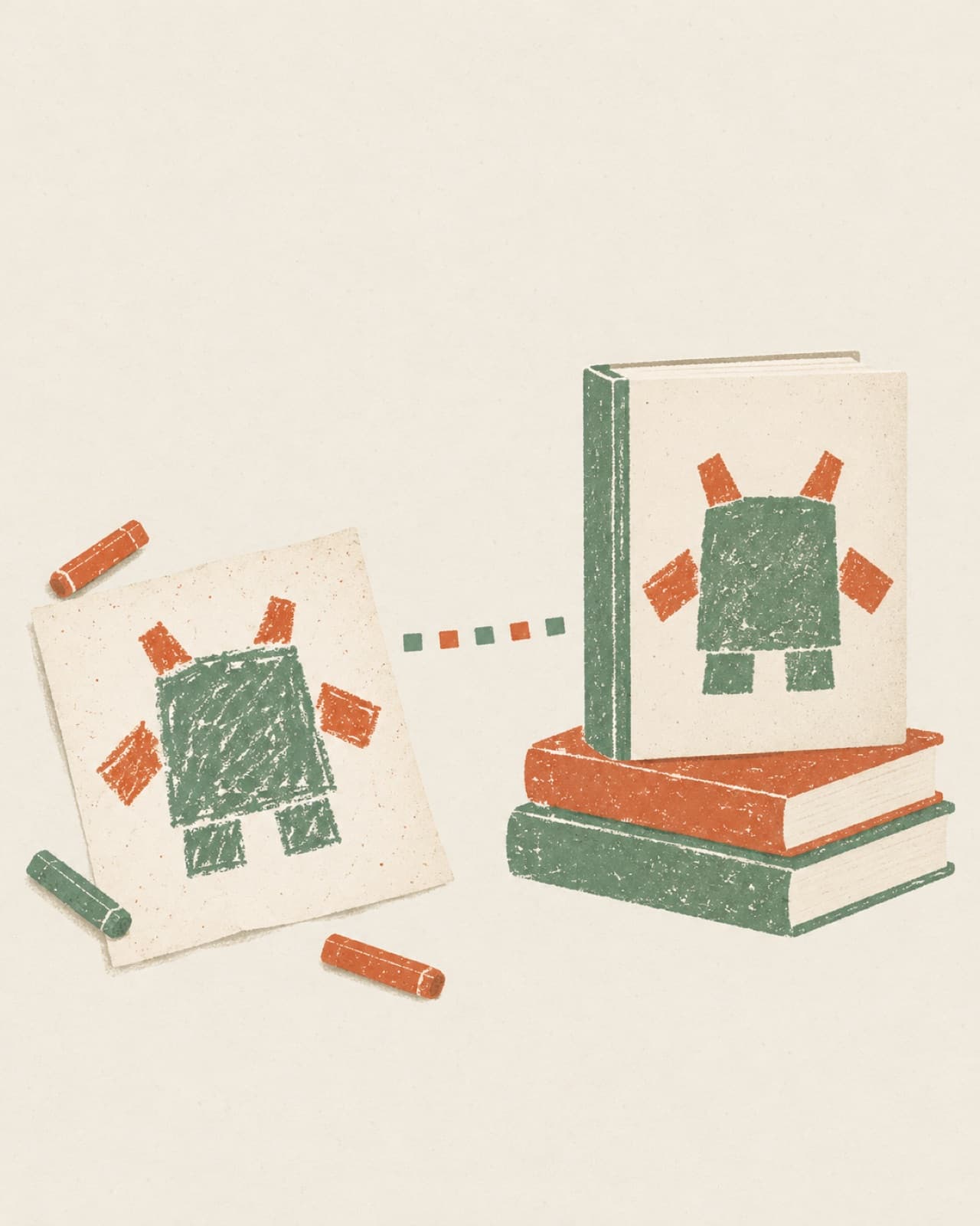 Block-print illustration for marketing email
