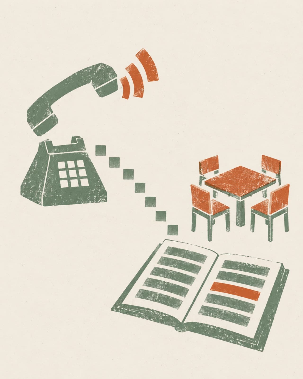 Block-print illustration for ai agents