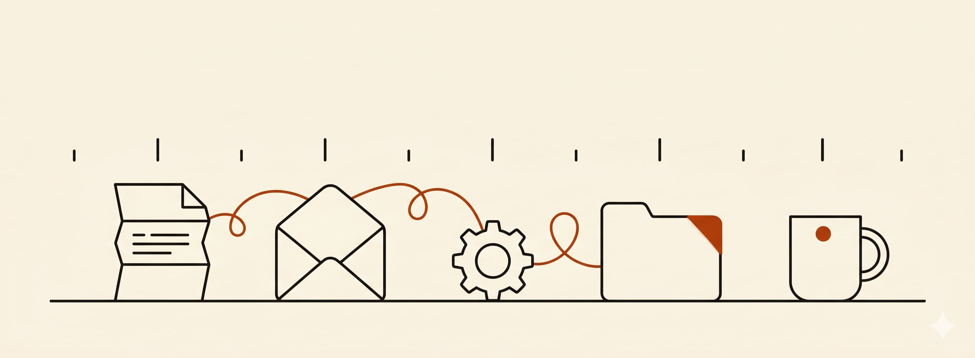 A plan view of a workbench with kit components arranged in a row